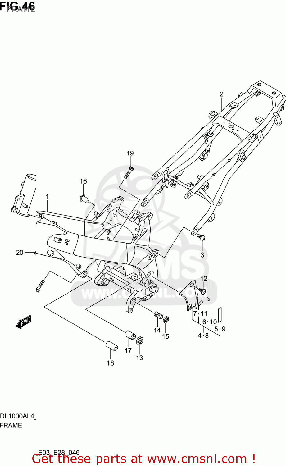 FRAME DL1000A VSTROM 2014 (L4) USA (E03)