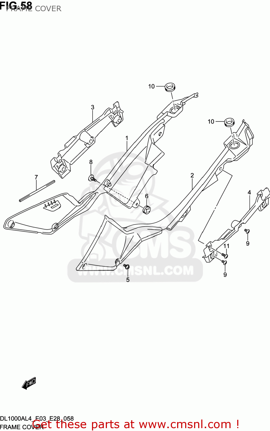 FRAME COVER DL1000A VSTROM 2014 (L4) USA (E03)