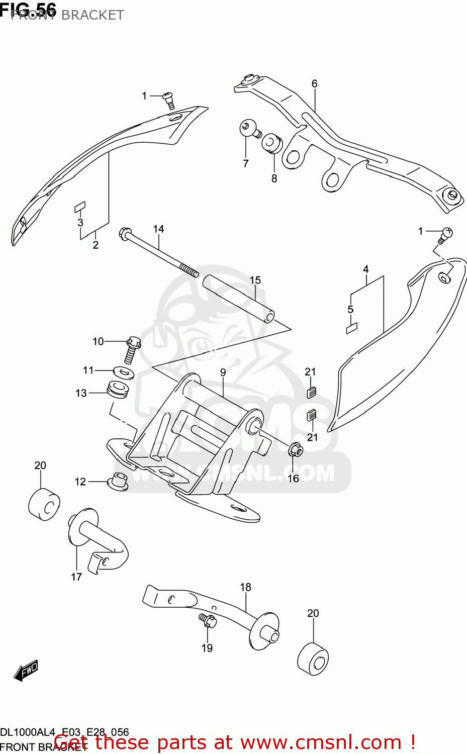 FRONT BRACKET DL1000A VSTROM 2014 (L4) USA (E03)
