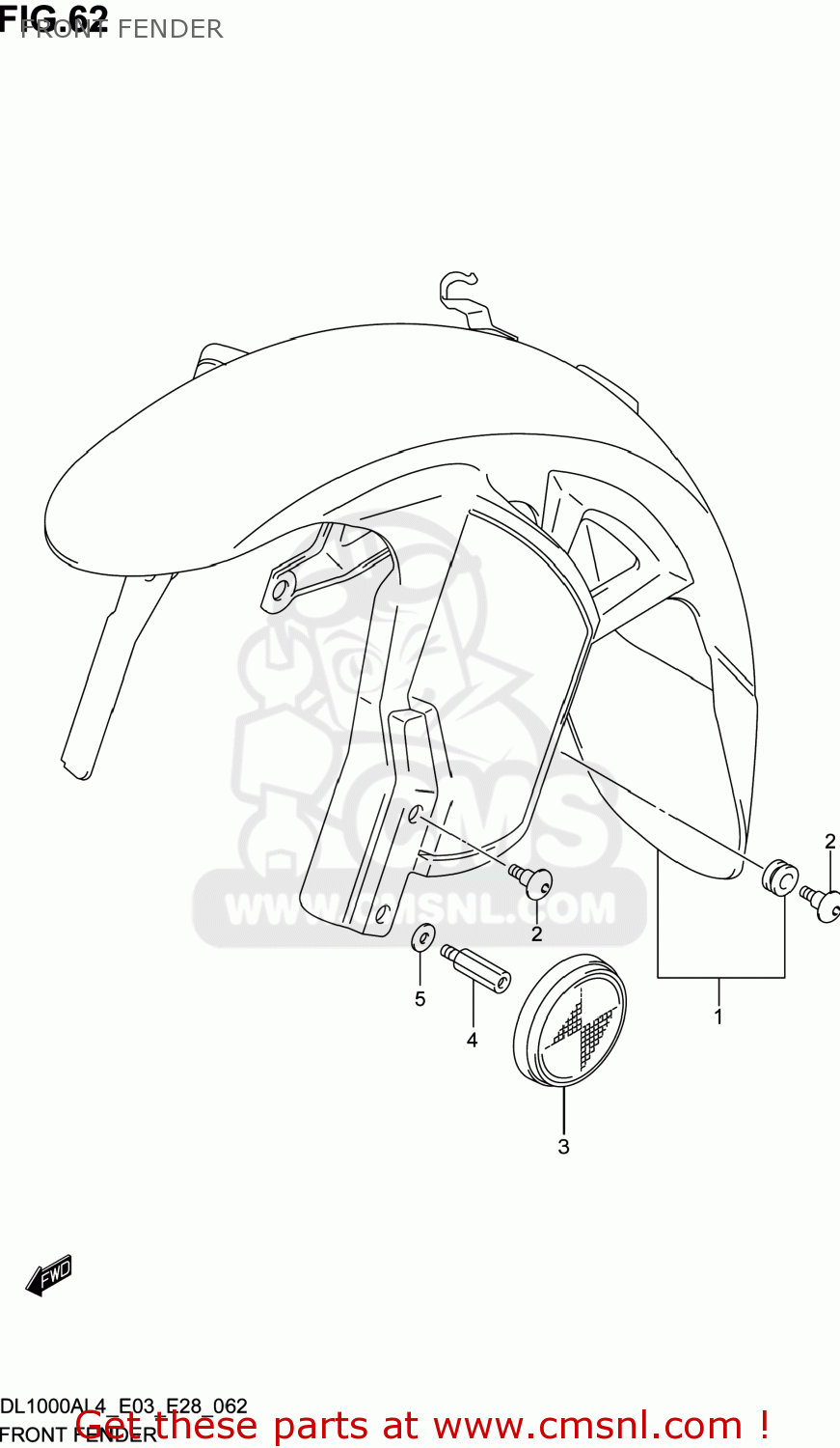 FRONT FENDER DL1000A VSTROM 2014 (L4) USA (E03)