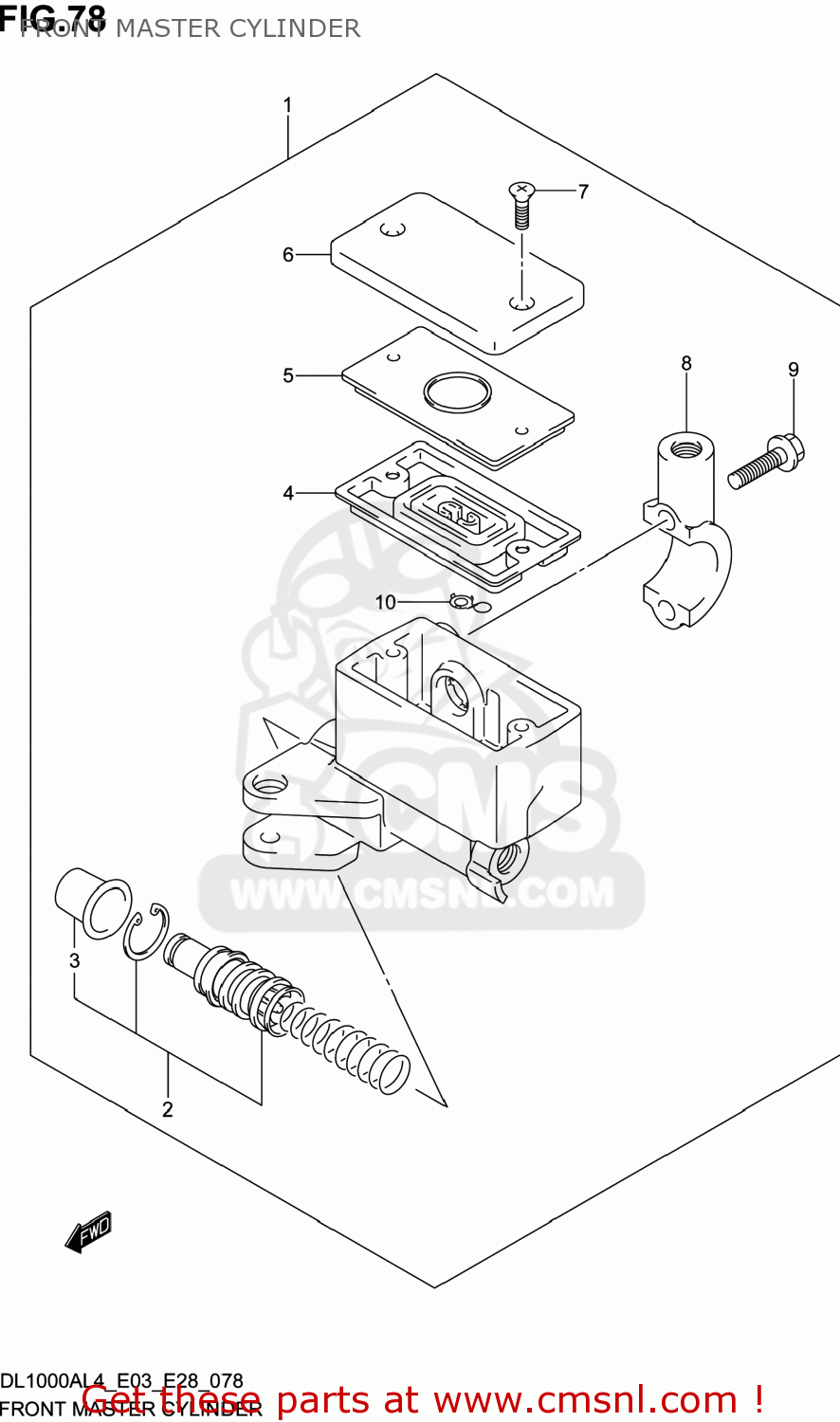 FRONT MASTER CYLINDER DL1000A VSTROM 2014 (L4) USA (E03)