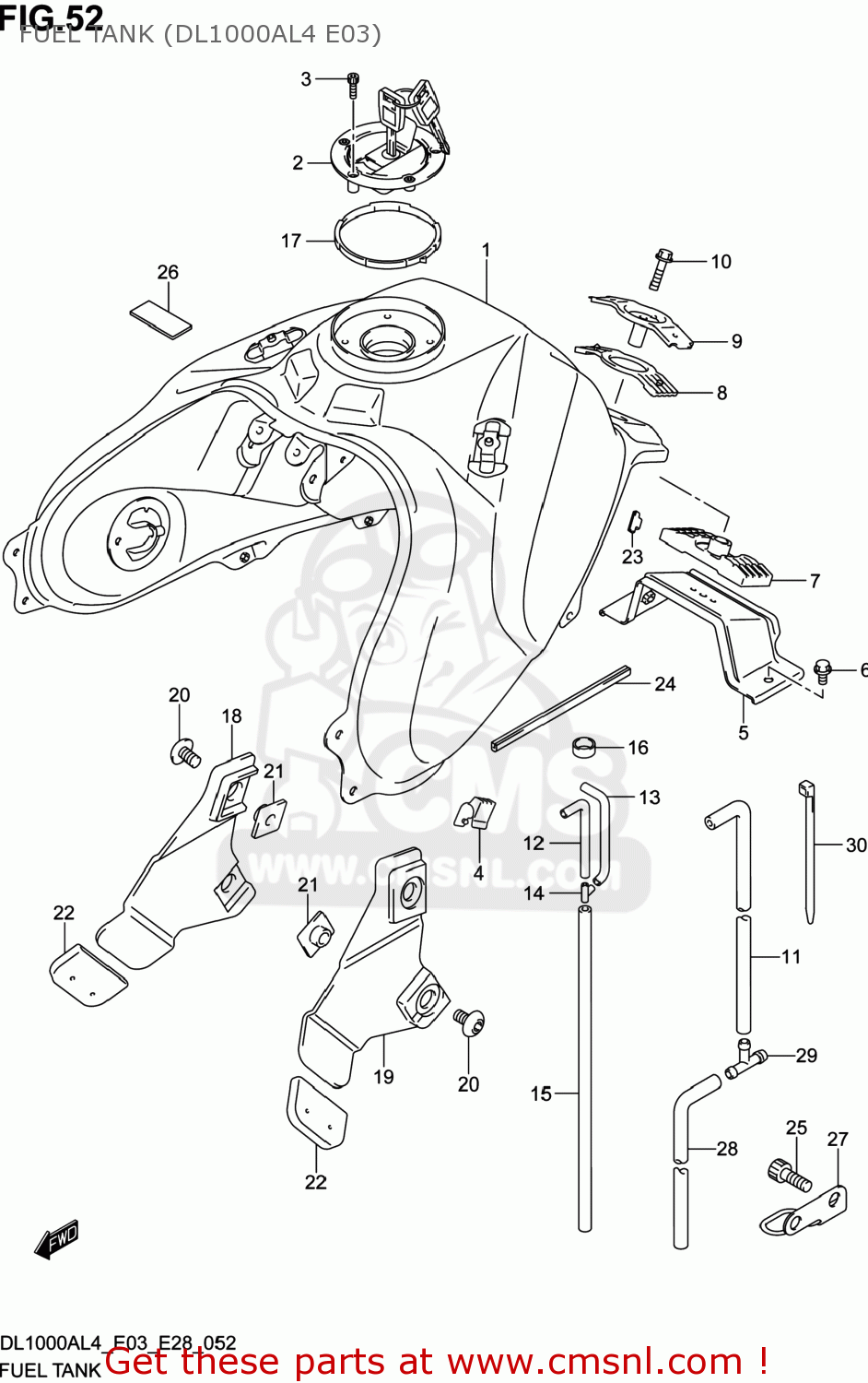 FUEL TANK (DL1000AL4 E03) DL1000A VSTROM 2014 (L4) USA (E03)