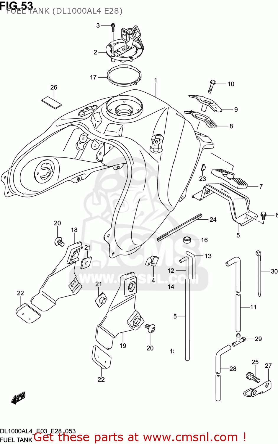 FUEL TANK (DL1000AL4 E28) DL1000A VSTROM 2014 (L4) USA (E03)