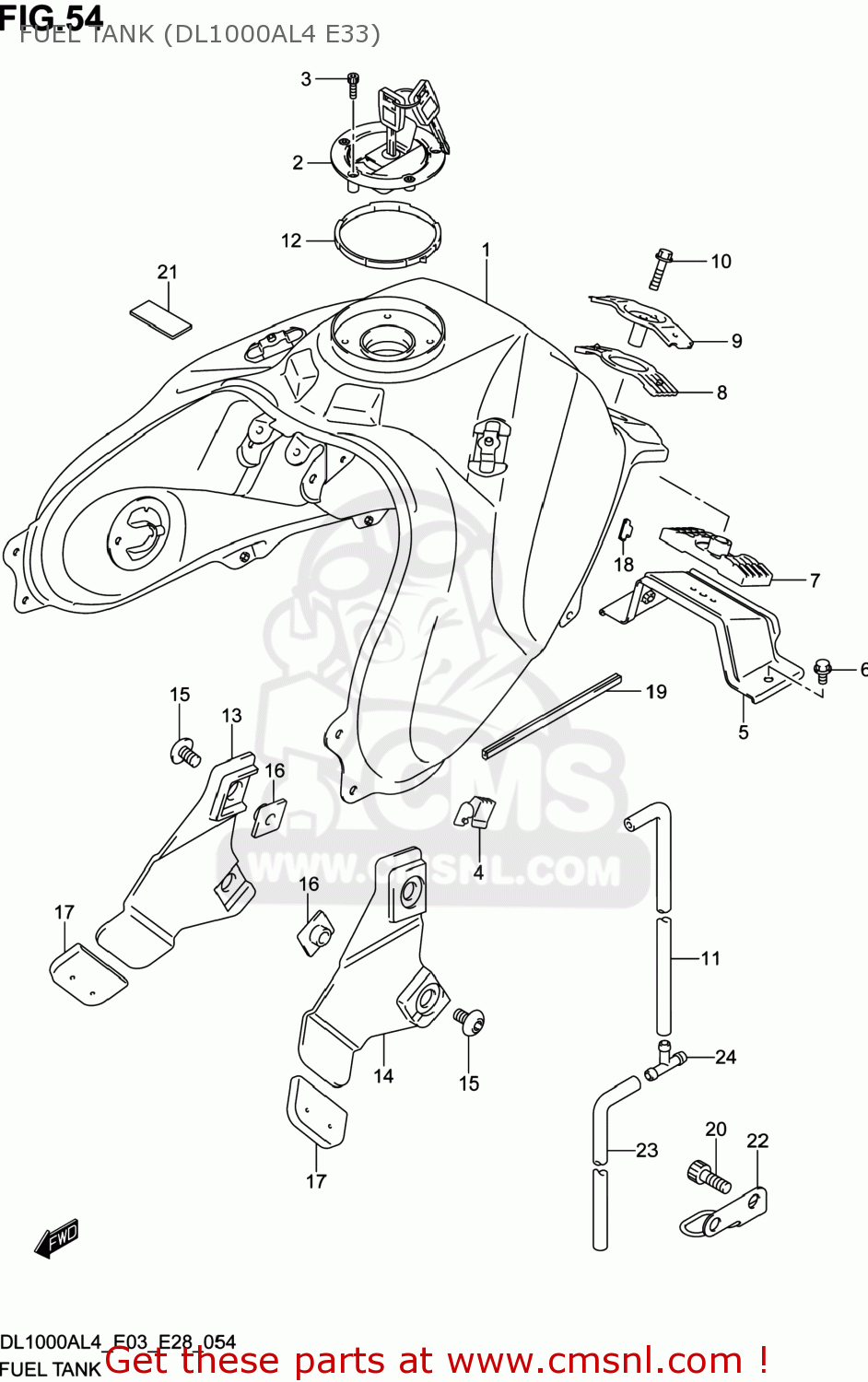 FUEL TANK (DL1000AL4 E33) DL1000A VSTROM 2014 (L4) USA (E03)