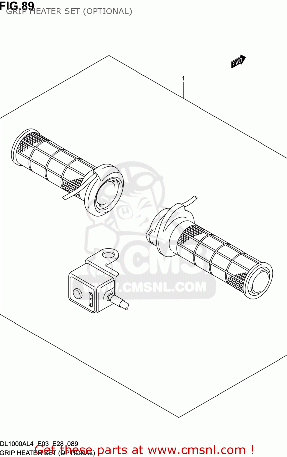 GRIP HEATER SET (OPTIONAL) DL1000A VSTROM 2014 (L4) USA (E03)