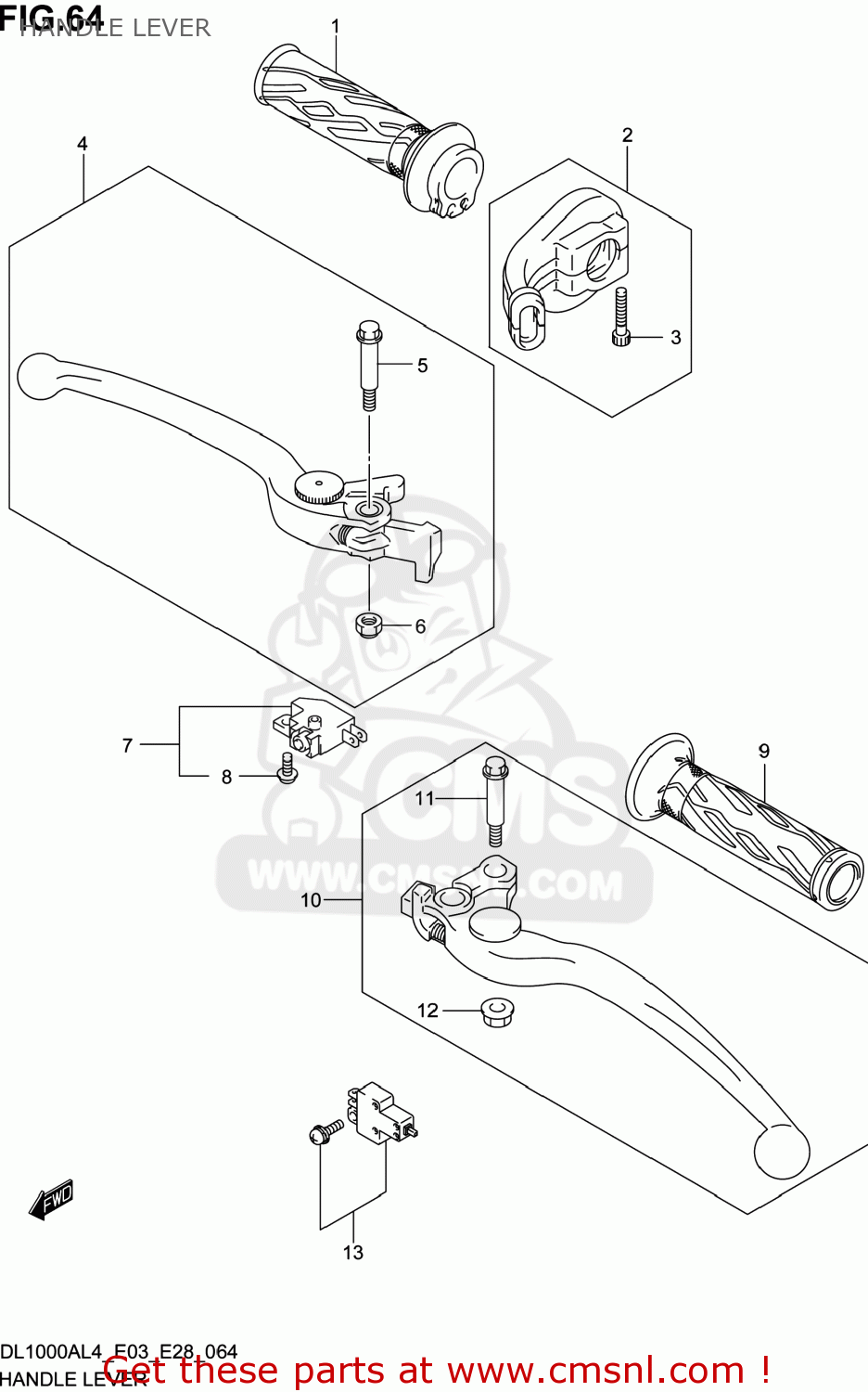 HANDLE LEVER DL1000A VSTROM 2014 (L4) USA (E03)