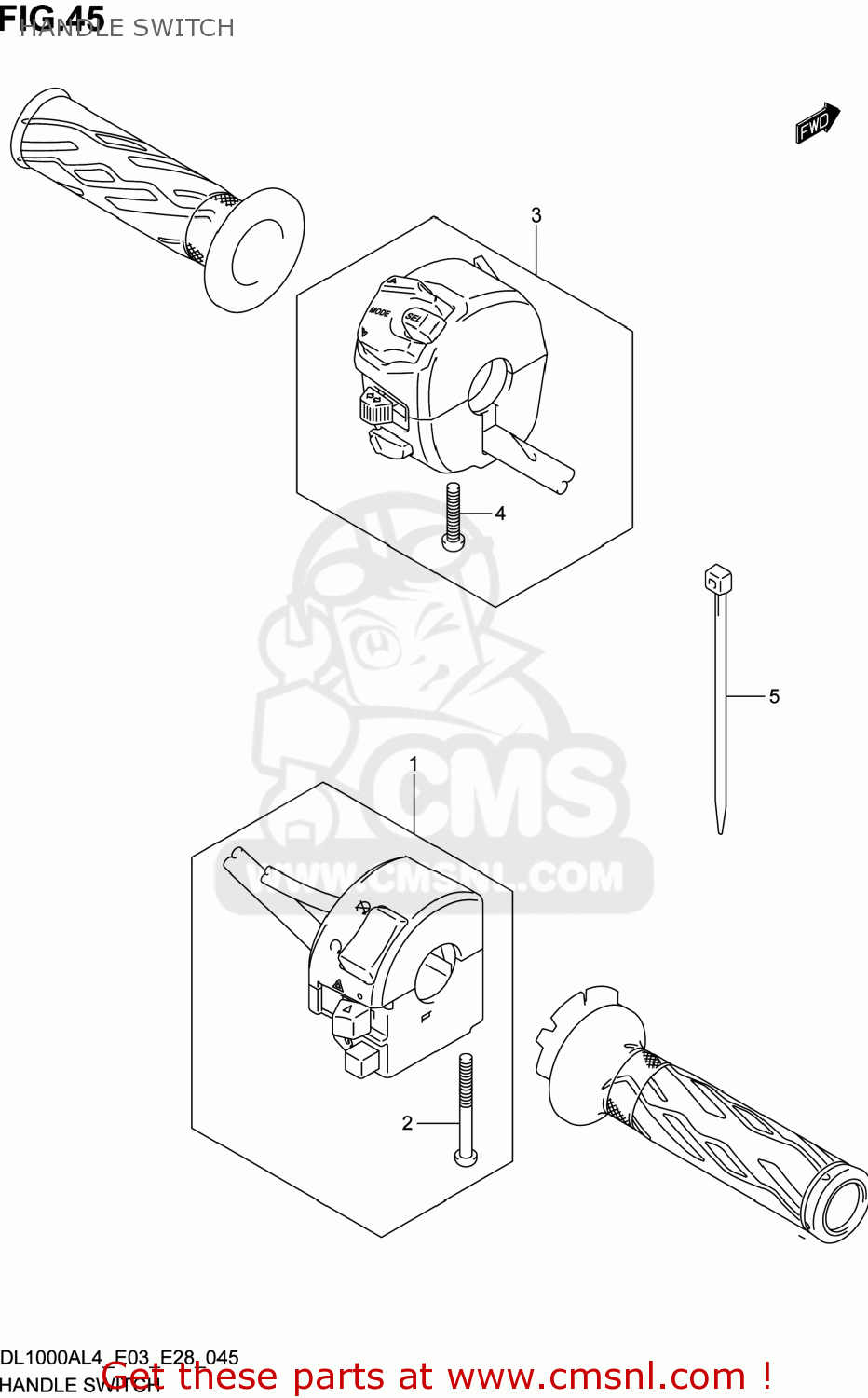 HANDLE SWITCH DL1000A VSTROM 2014 (L4) USA (E03)