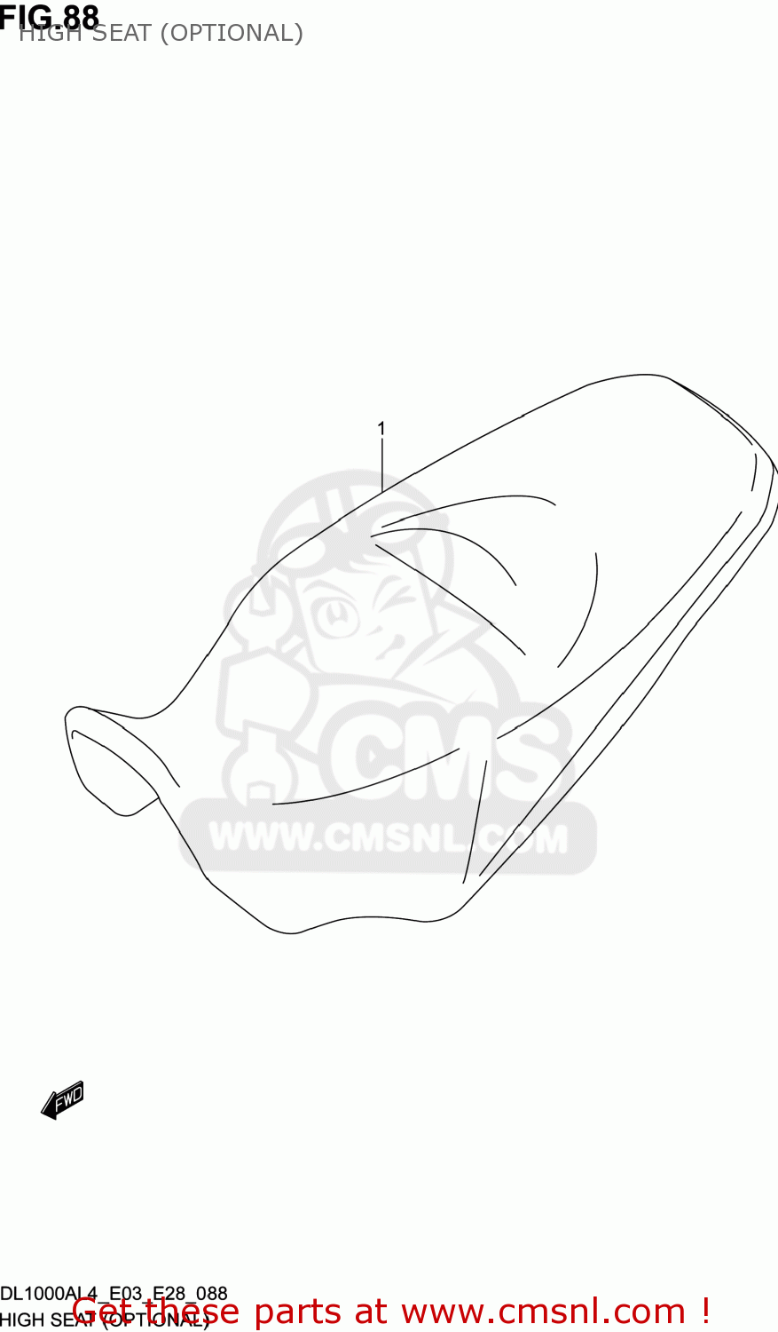 HIGH SEAT (OPTIONAL) DL1000A VSTROM 2014 (L4) USA (E03)