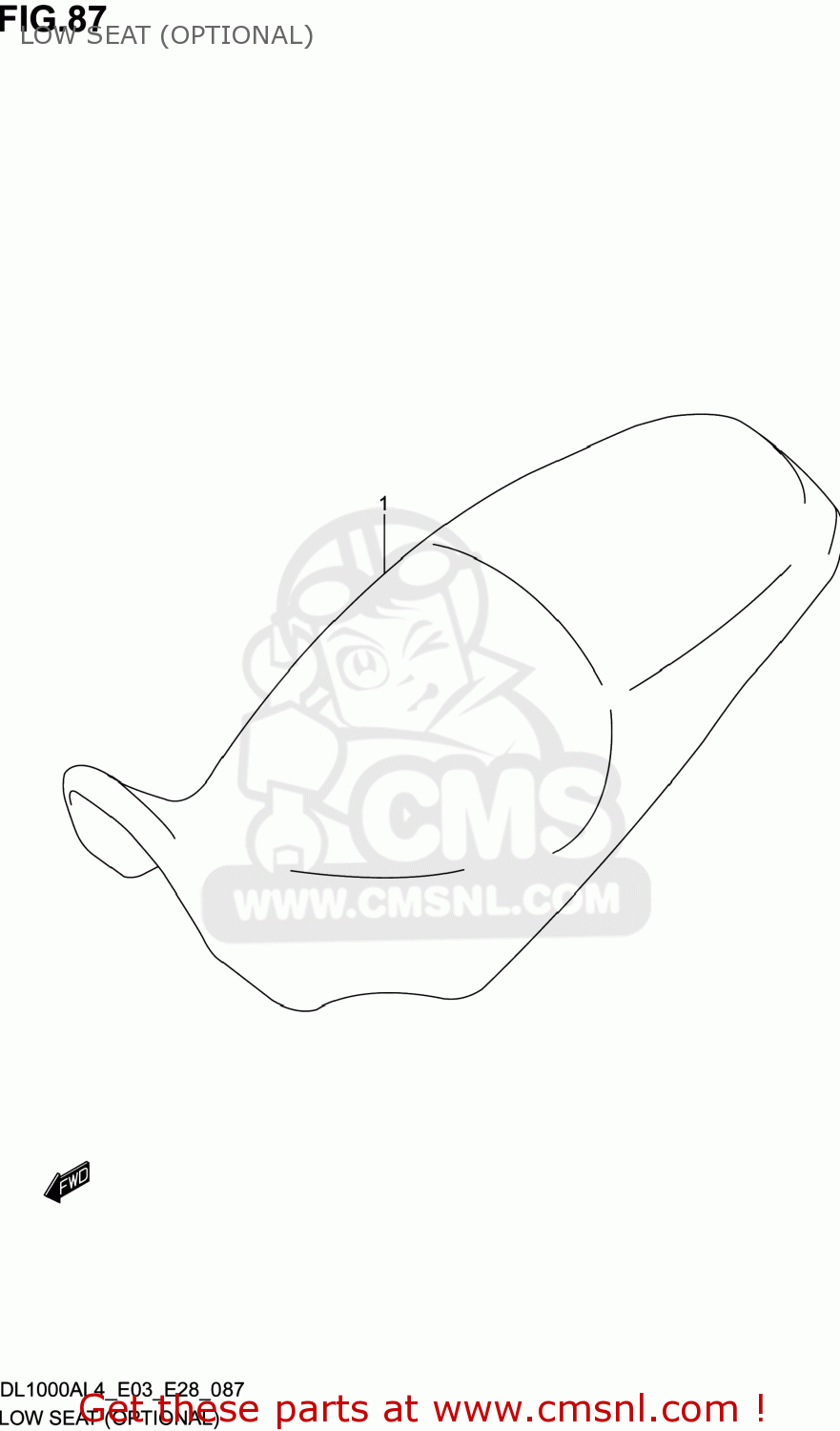 LOW SEAT (OPTIONAL) DL1000A VSTROM 2014 (L4) USA (E03)