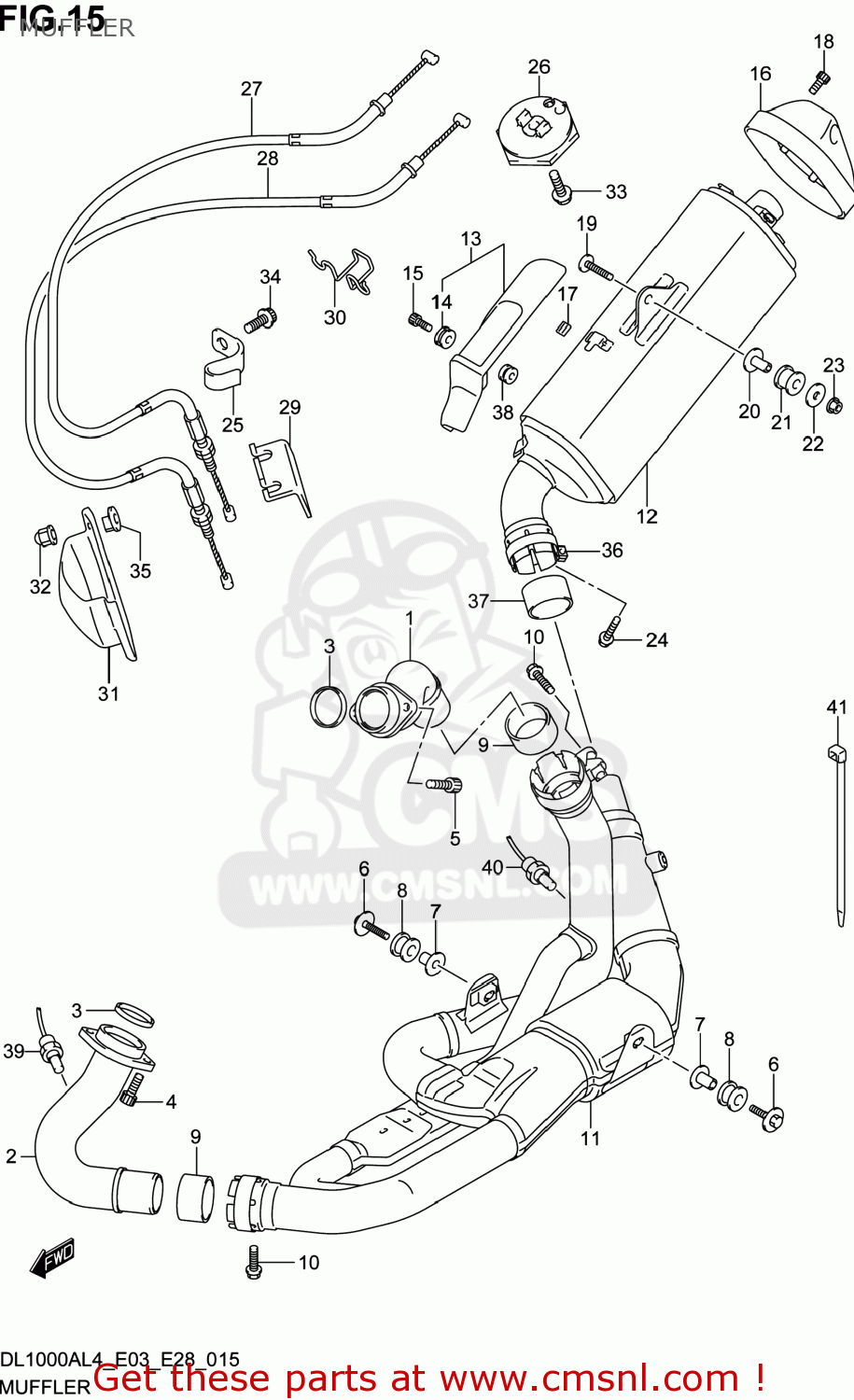 MUFFLER DL1000A VSTROM 2014 (L4) USA (E03)