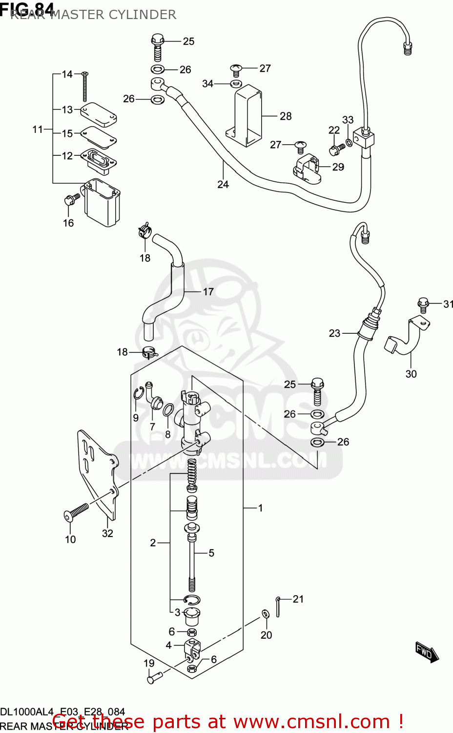 REAR MASTER CYLINDER DL1000A VSTROM 2014 (L4) USA (E03)