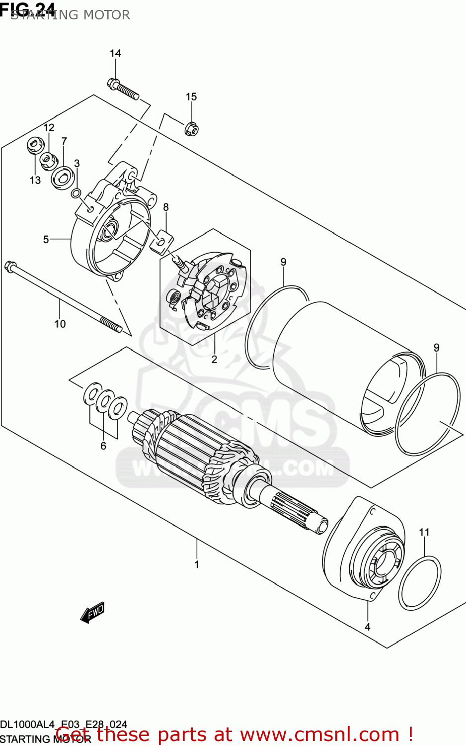 STARTING MOTOR DL1000A VSTROM 2014 (L4) USA (E03)