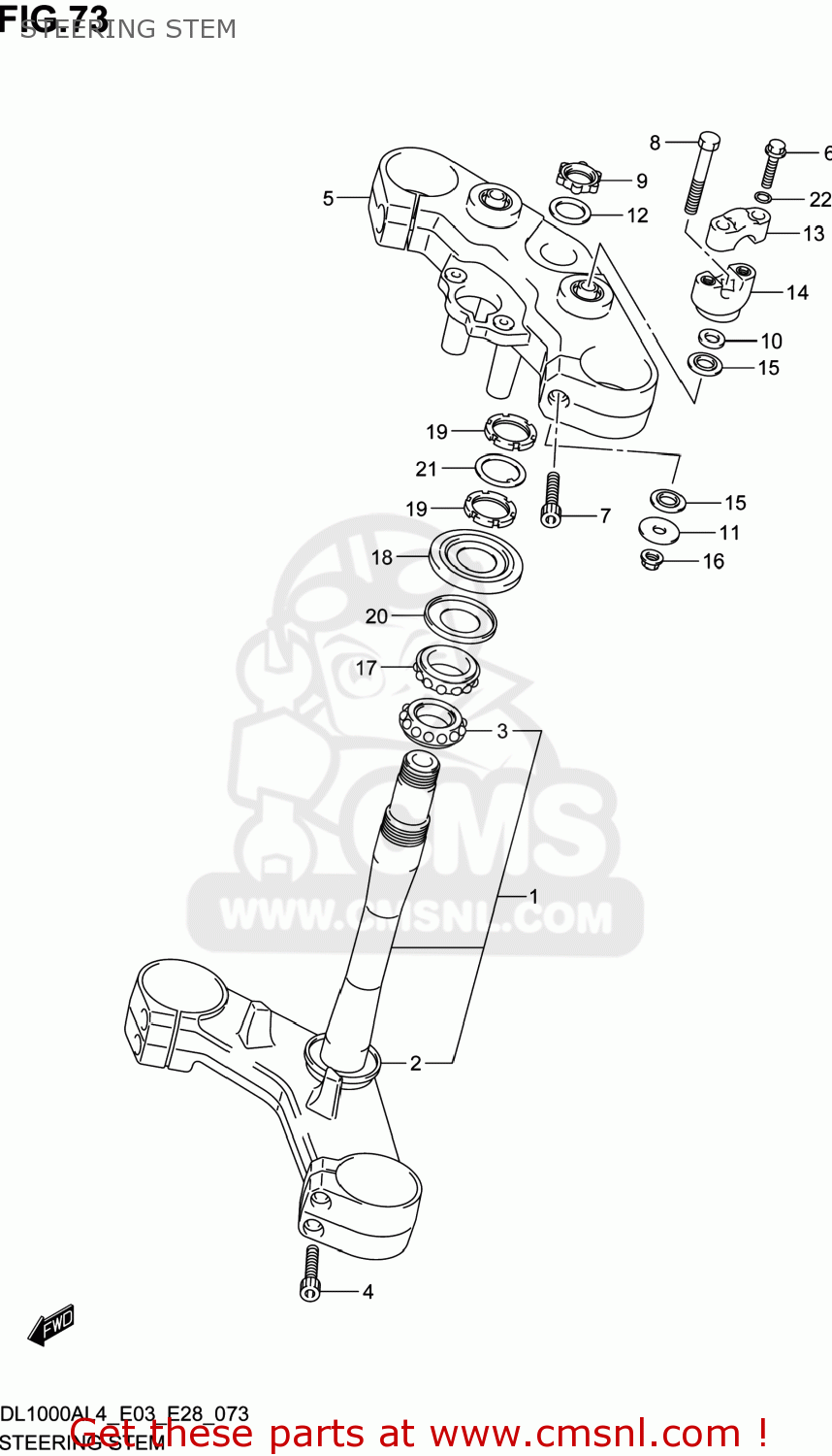 STEERING STEM DL1000A VSTROM 2014 (L4) USA (E03)