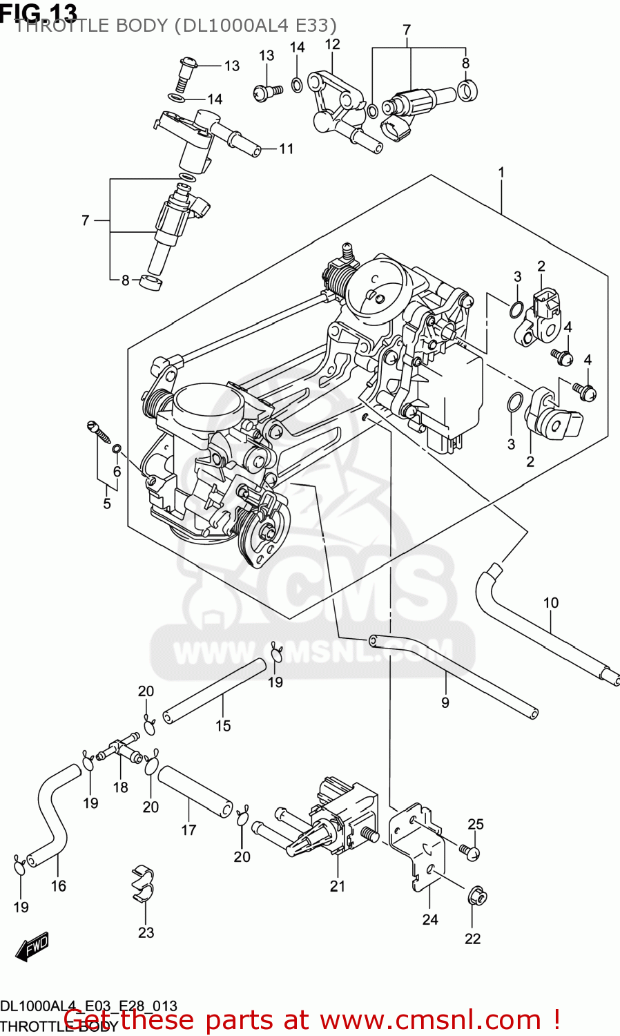 THROTTLE BODY (DL1000AL4 E33) DL1000A VSTROM 2014 (L4) USA (E03)