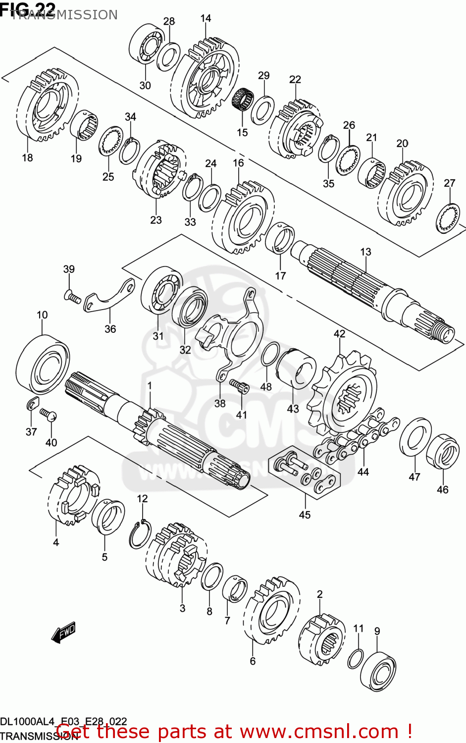 TRANSMISSION DL1000A VSTROM 2014 (L4) USA (E03)