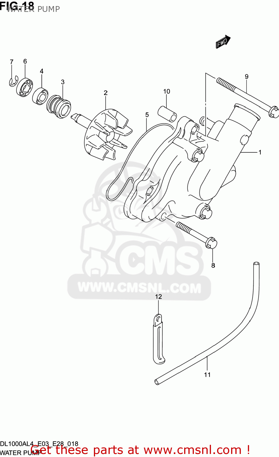 WATER PUMP DL1000A VSTROM 2014 (L4) USA (E03)