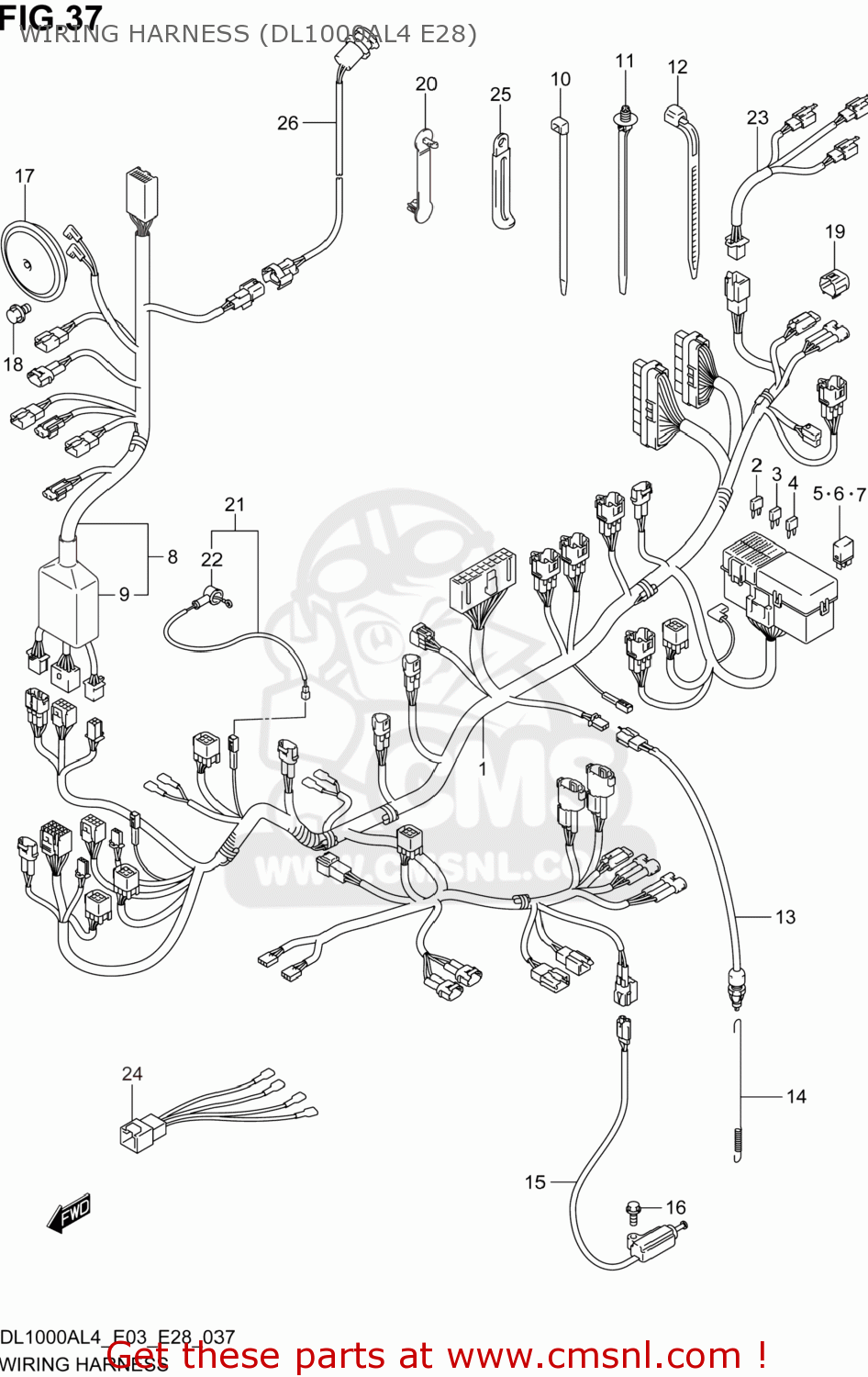 WIRING HARNESS (DL1000AL4 E28) DL1000A VSTROM 2014 (L4) USA (E03)