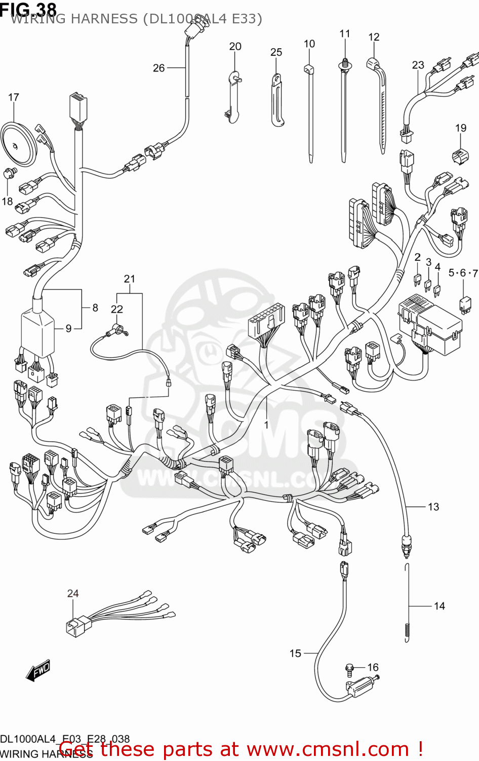 WIRING HARNESS (DL1000AL4 E33) DL1000A VSTROM 2014 (L4) USA (E03)