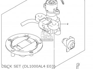LOCK SET (DL1000AL4 E03) - DL1000A VSTROM 2014 (L4) USA (E03)