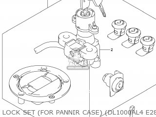 LOCK SET (FOR PANNIR CASE) (DL1000AL4 E28) - DL1000A VSTROM 2014 (L4) USA (E03)