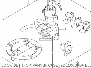 LOCK SET (FOR PANNIR CASE) (DL1000AL4 E33) - DL1000A VSTROM 2014 (L4) USA (E03)