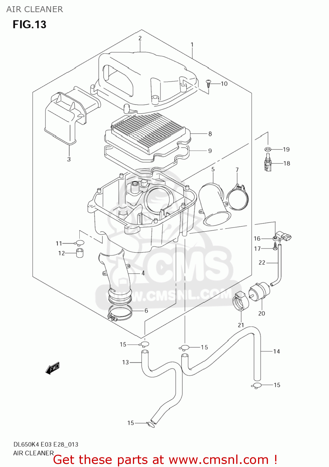 AIR CLEANER DL650 VSTROM 2004 (K4) USA (E03)
