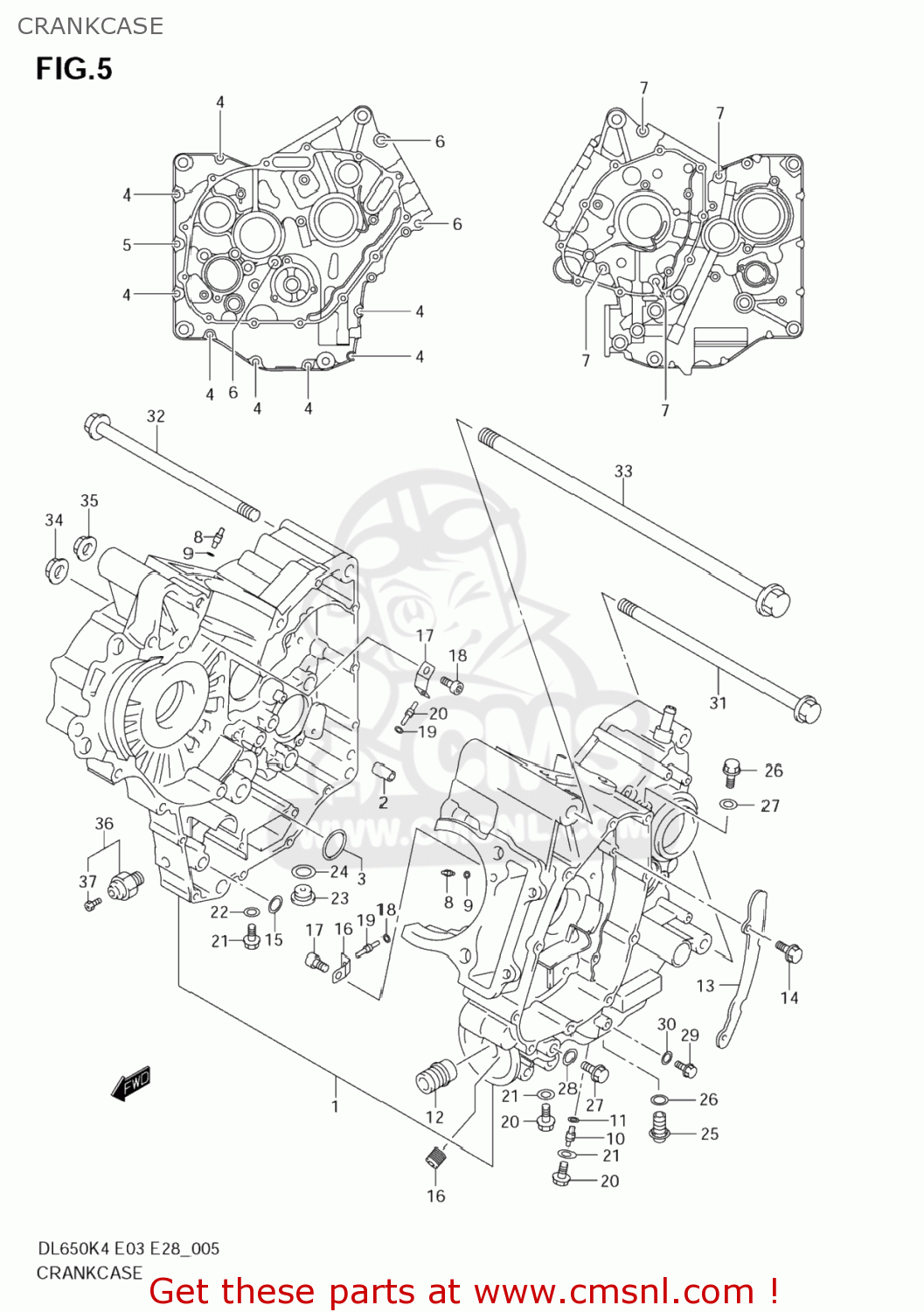 CRANKCASE DL650 VSTROM 2004 (K4) USA (E03)