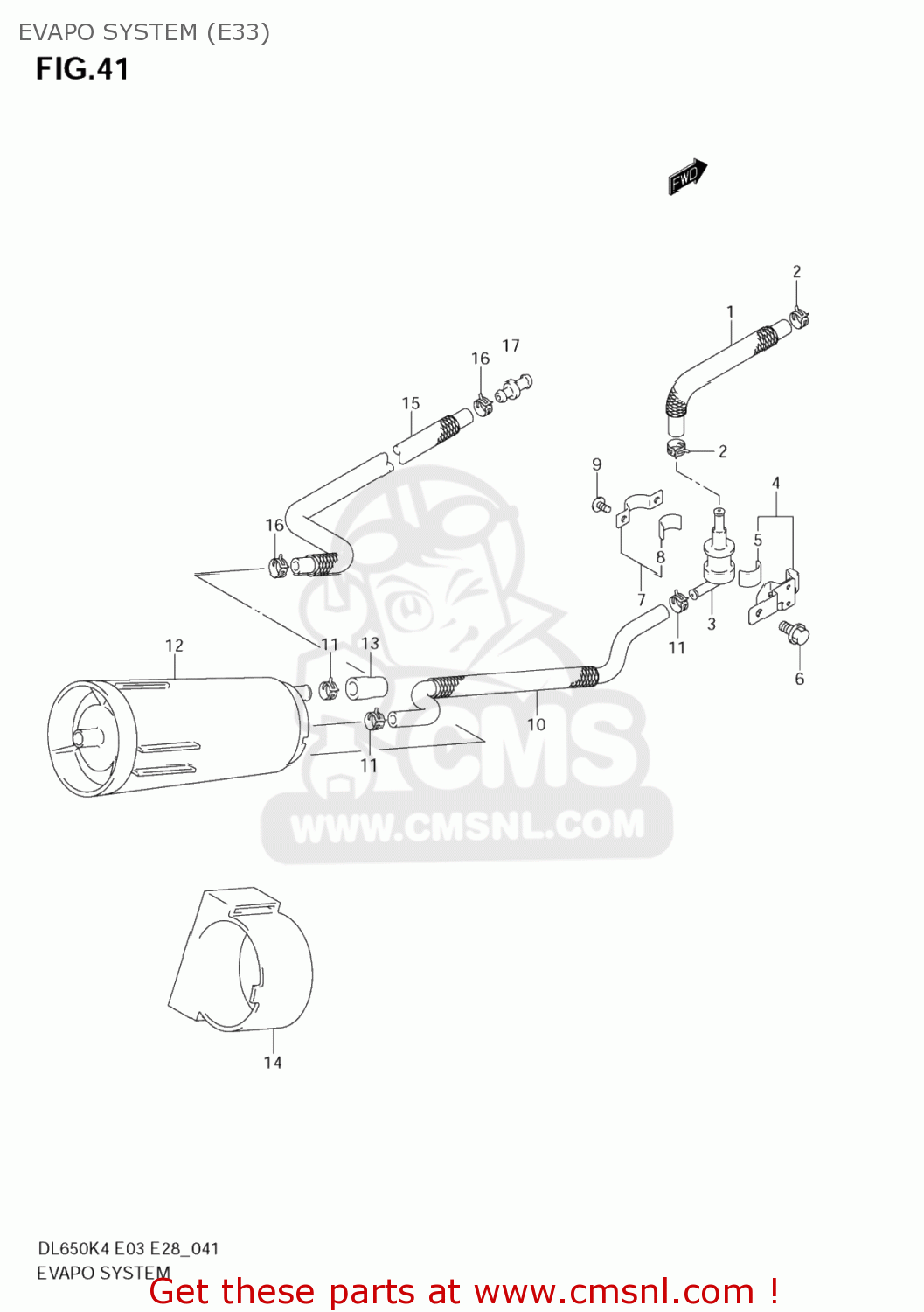 EVAPO SYSTEM (E33) DL650 VSTROM 2004 (K4) USA (E03)