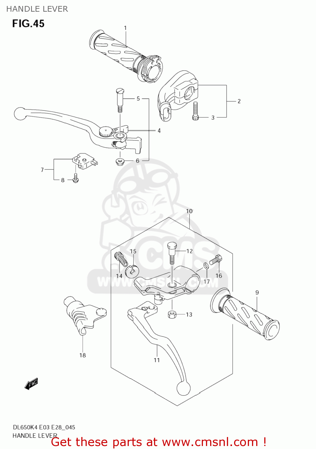 HANDLE LEVER DL650 VSTROM 2004 (K4) USA (E03)