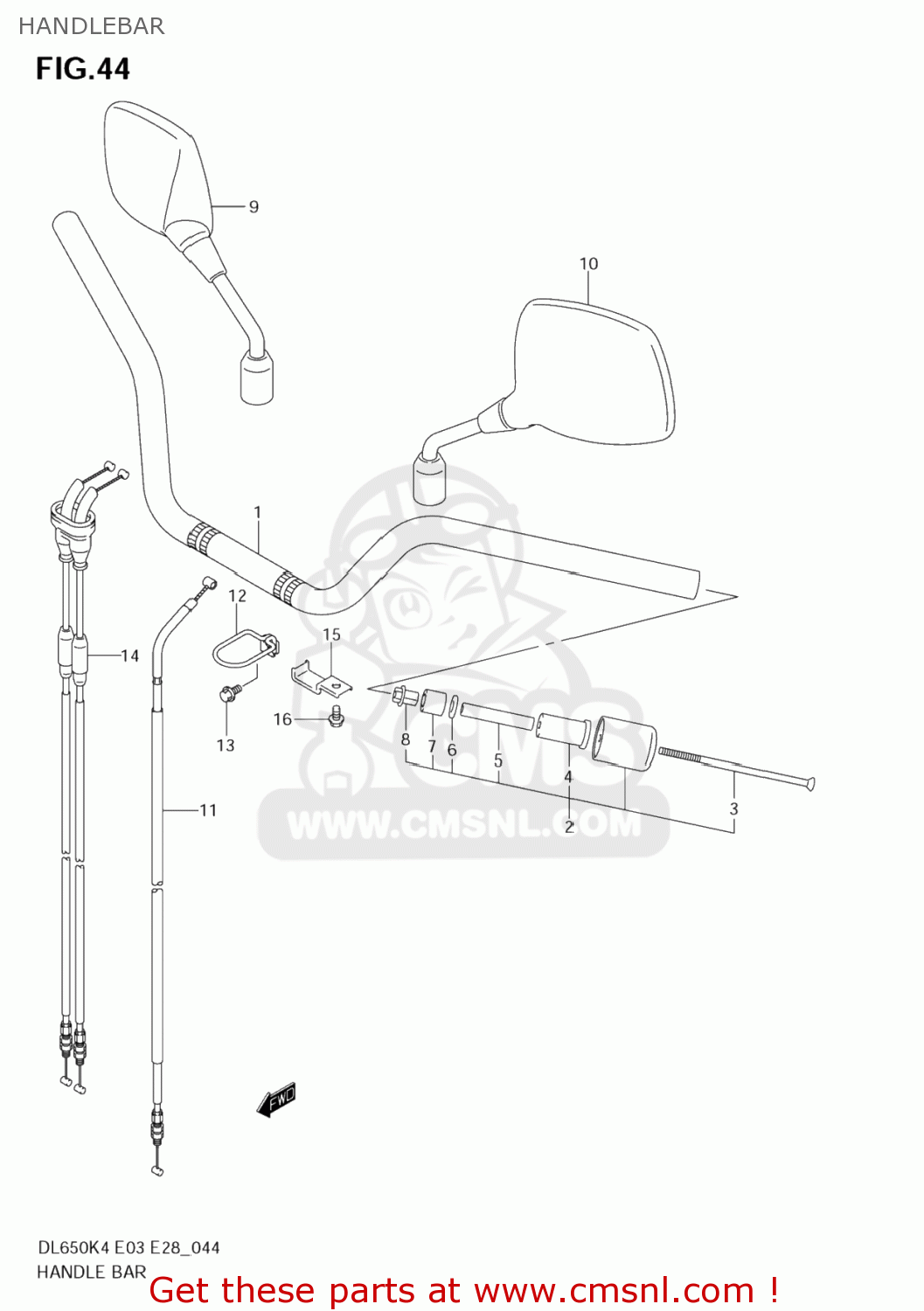 HANDLEBAR DL650 VSTROM 2004 (K4) USA (E03)