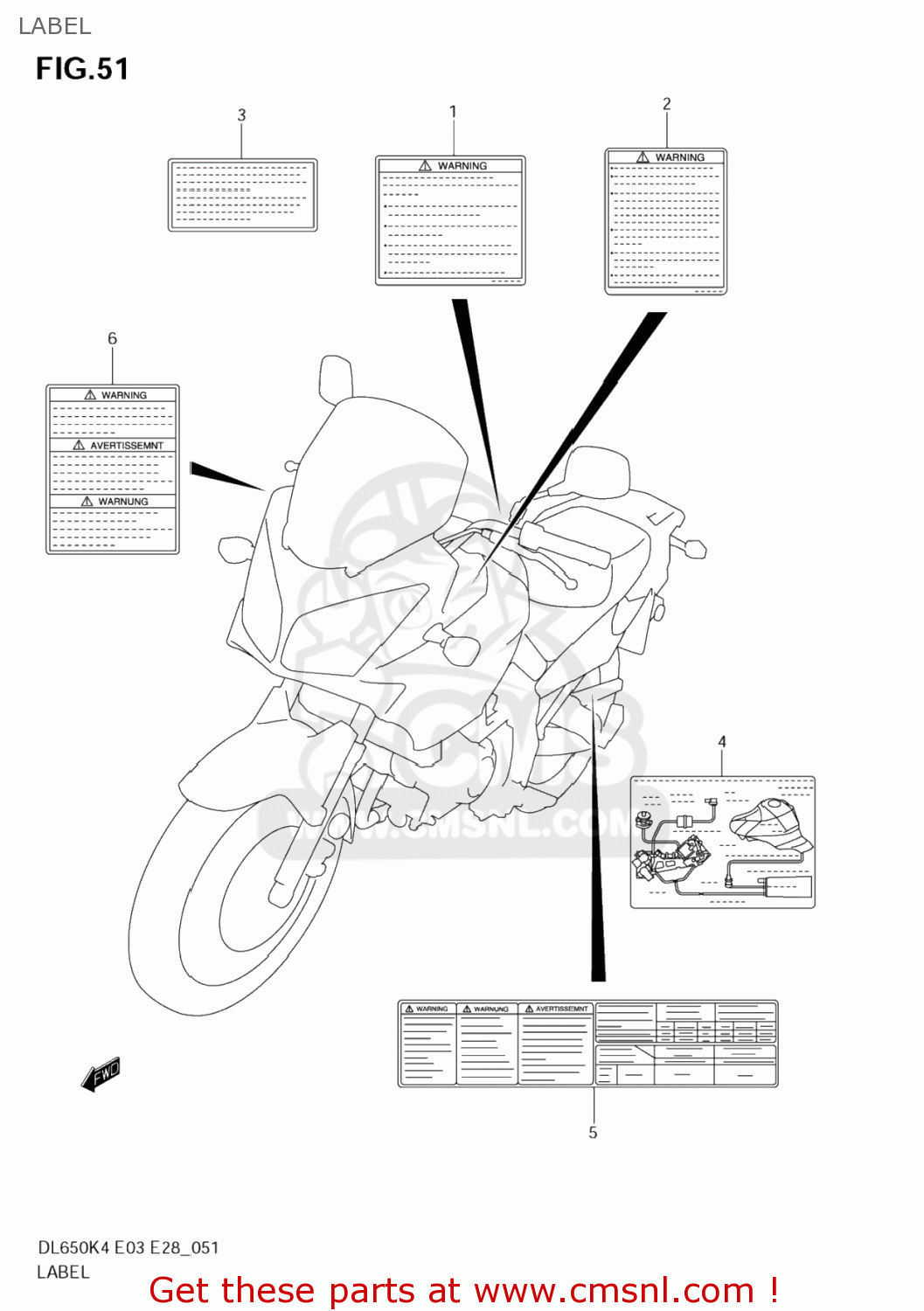 LABEL DL650 VSTROM 2004 (K4) USA (E03)