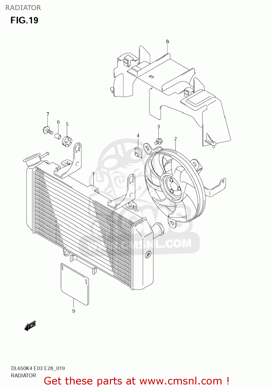 RADIATOR DL650 VSTROM 2004 (K4) USA (E03)