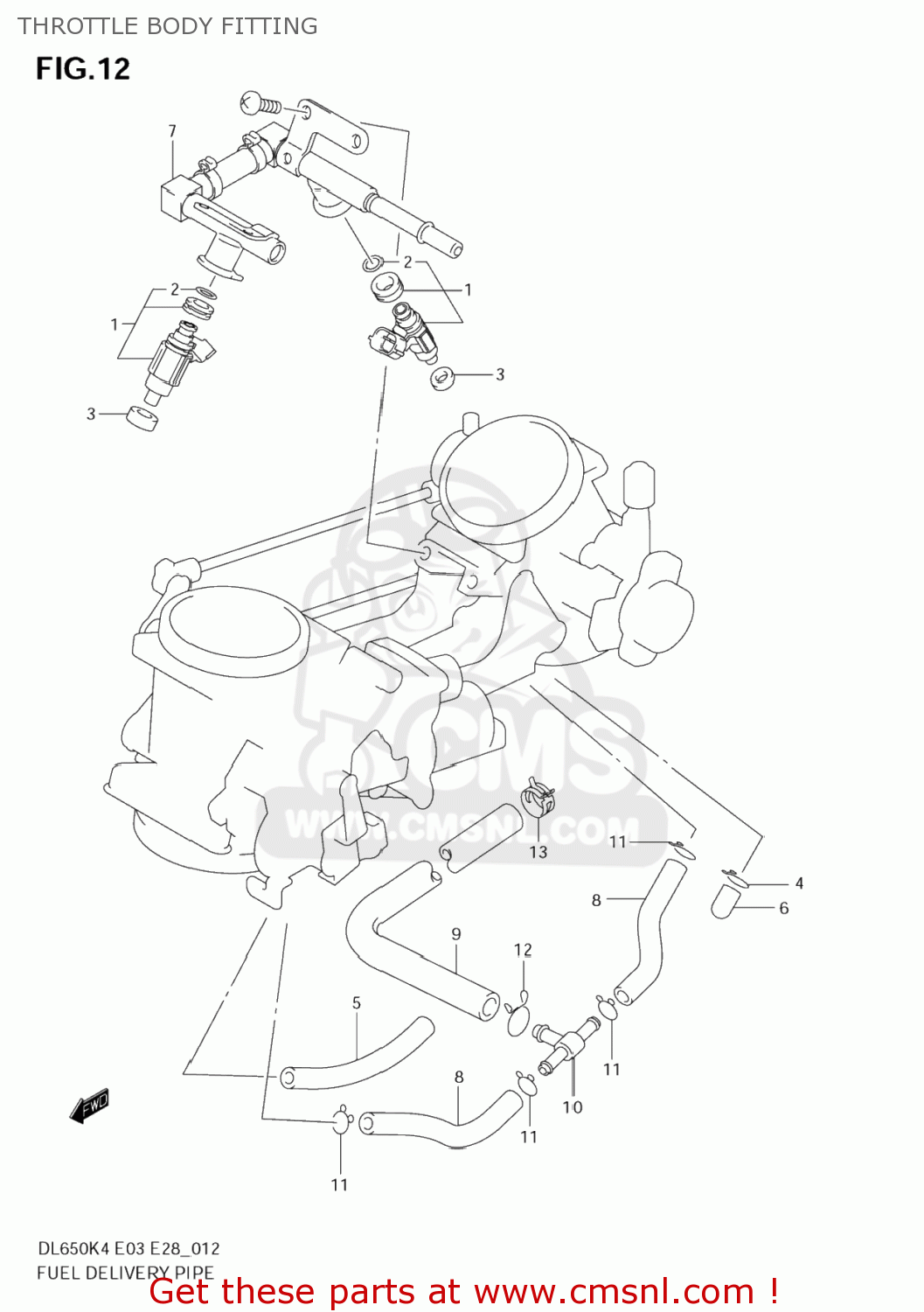 THROTTLE BODY FITTING DL650 VSTROM 2004 (K4) USA (E03)