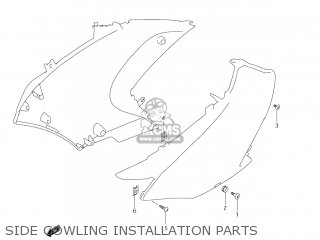 SIDE COWLING INSTALLATION PARTS - DL650 VSTROM 2004 (K4) USA (E03)