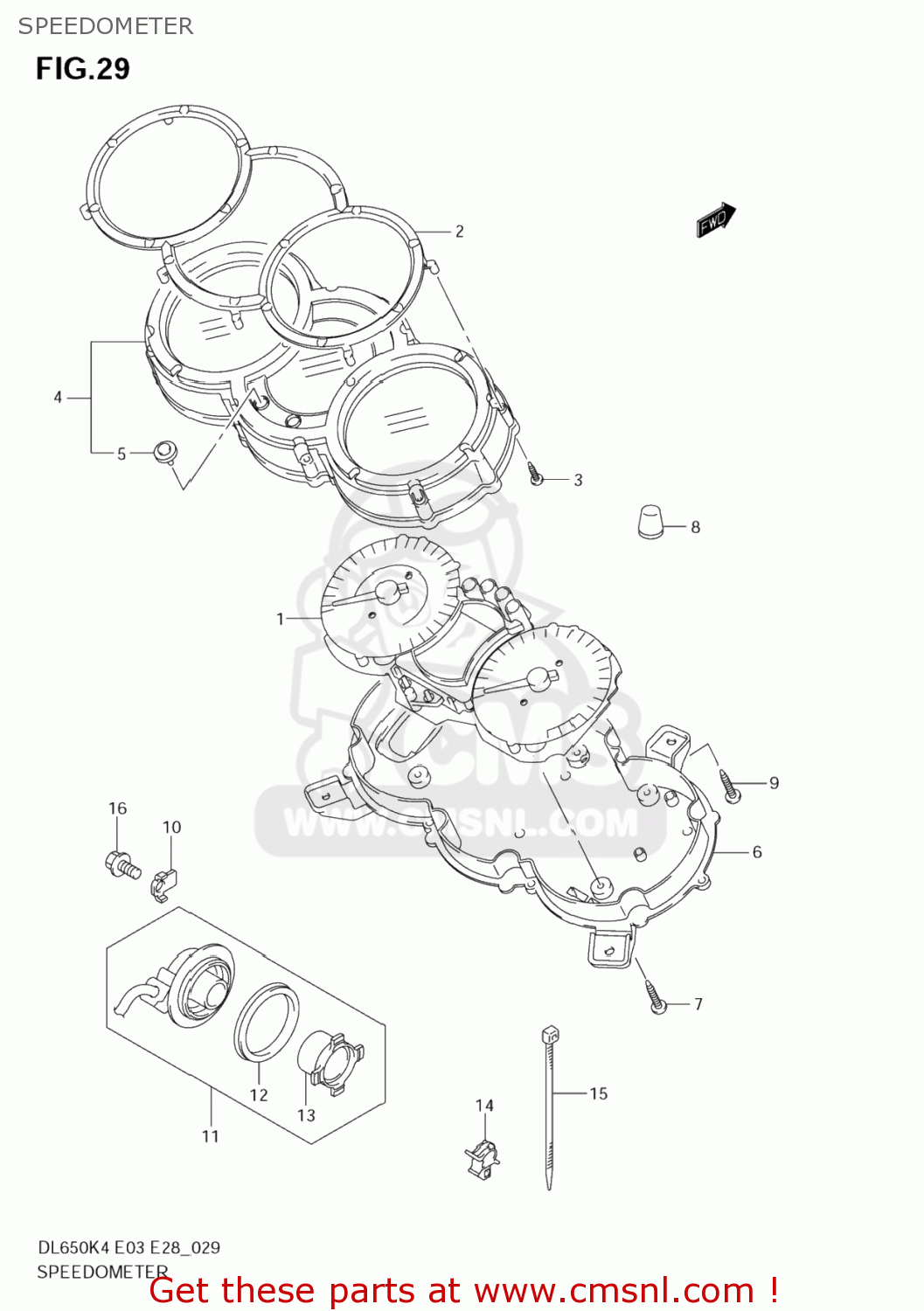 SPEEDOMETER DL650 VSTROM 2005 (K5) USA (E03)