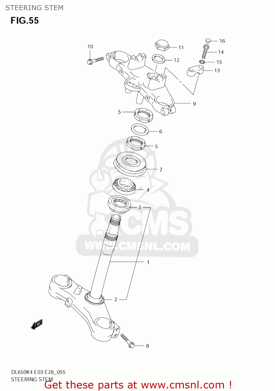 STEERING STEM DL650 VSTROM 2005 (K5) USA (E03)