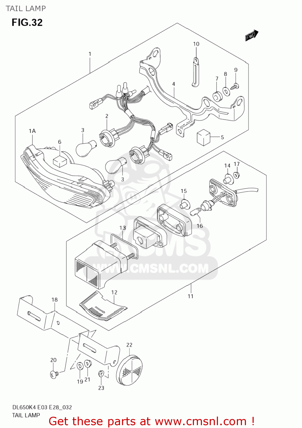 TAIL LAMP DL650 VSTROM 2005 (K5) USA (E03)