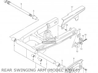 REAR SWINGING ARM (MODEL K5/K6) - DL650 VSTROM 2005 (K5) USA (E03)