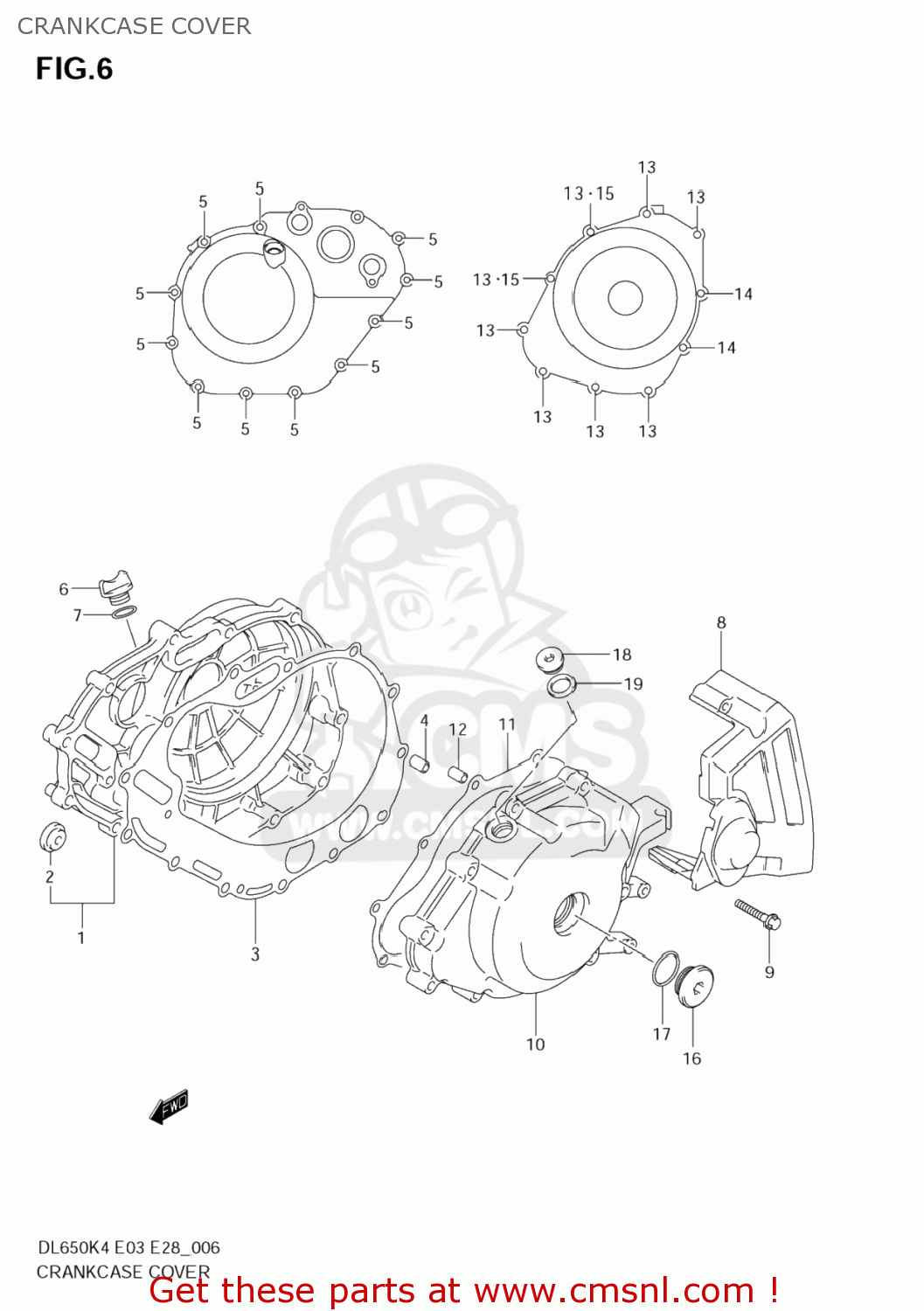 CRANKCASE COVER DL650 VSTROM 2006 (K6) USA (E03)