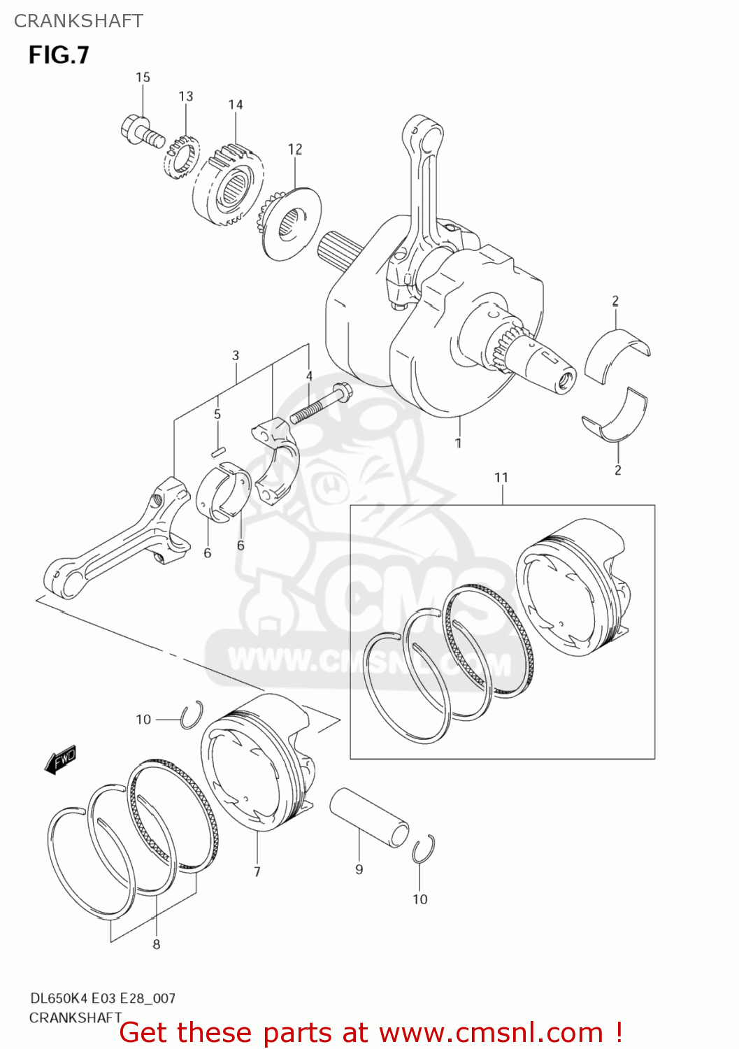 CRANKSHAFT DL650 VSTROM 2006 (K6) USA (E03)