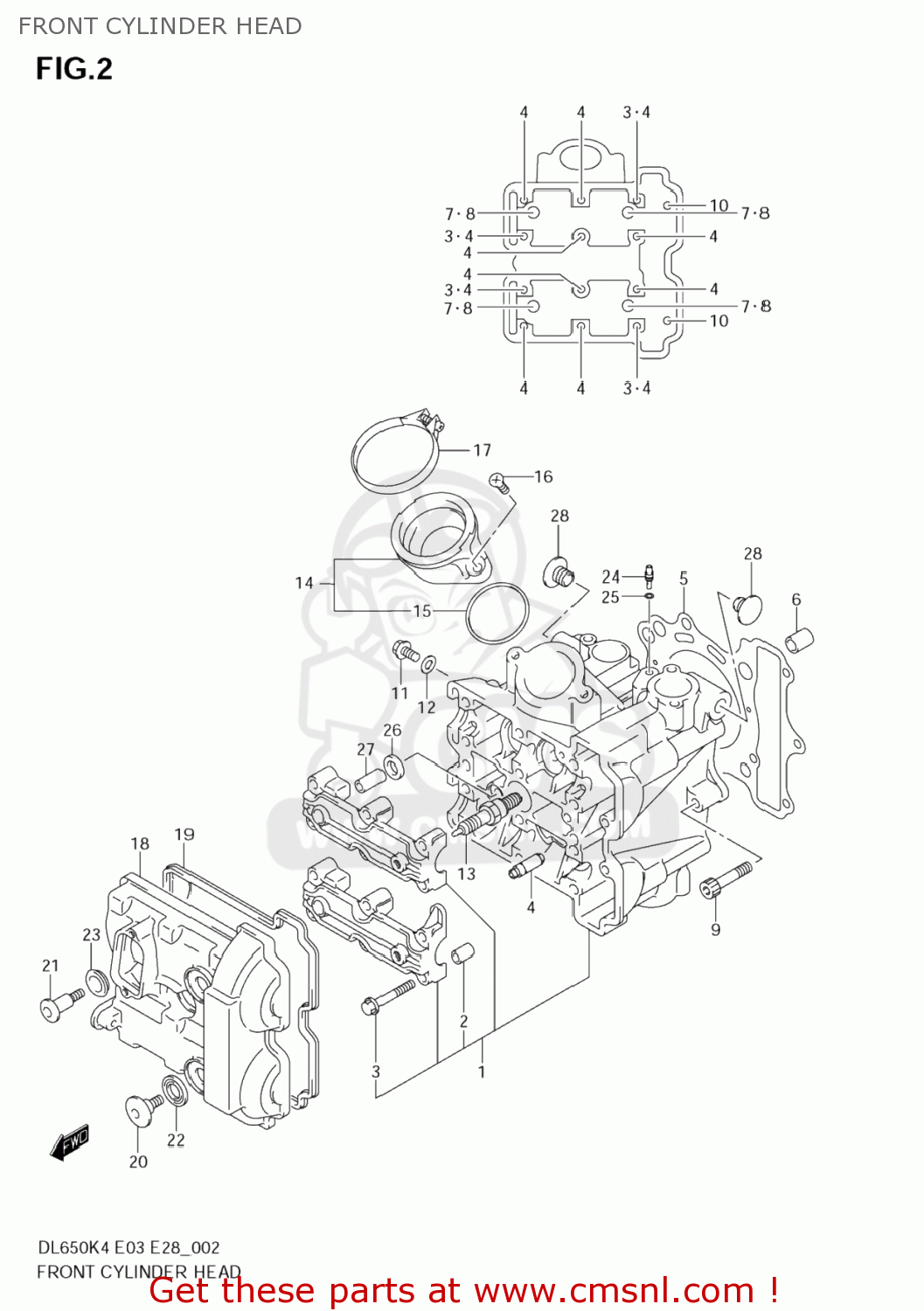 FRONT CYLINDER HEAD DL650 VSTROM 2006 (K6) USA (E03)