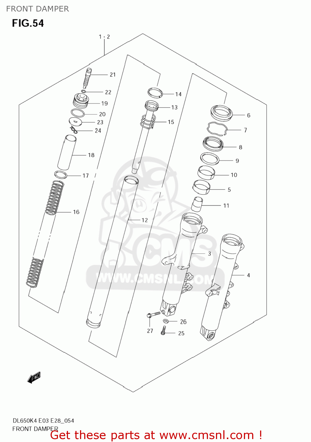 FRONT DAMPER DL650 VSTROM 2006 (K6) USA (E03)