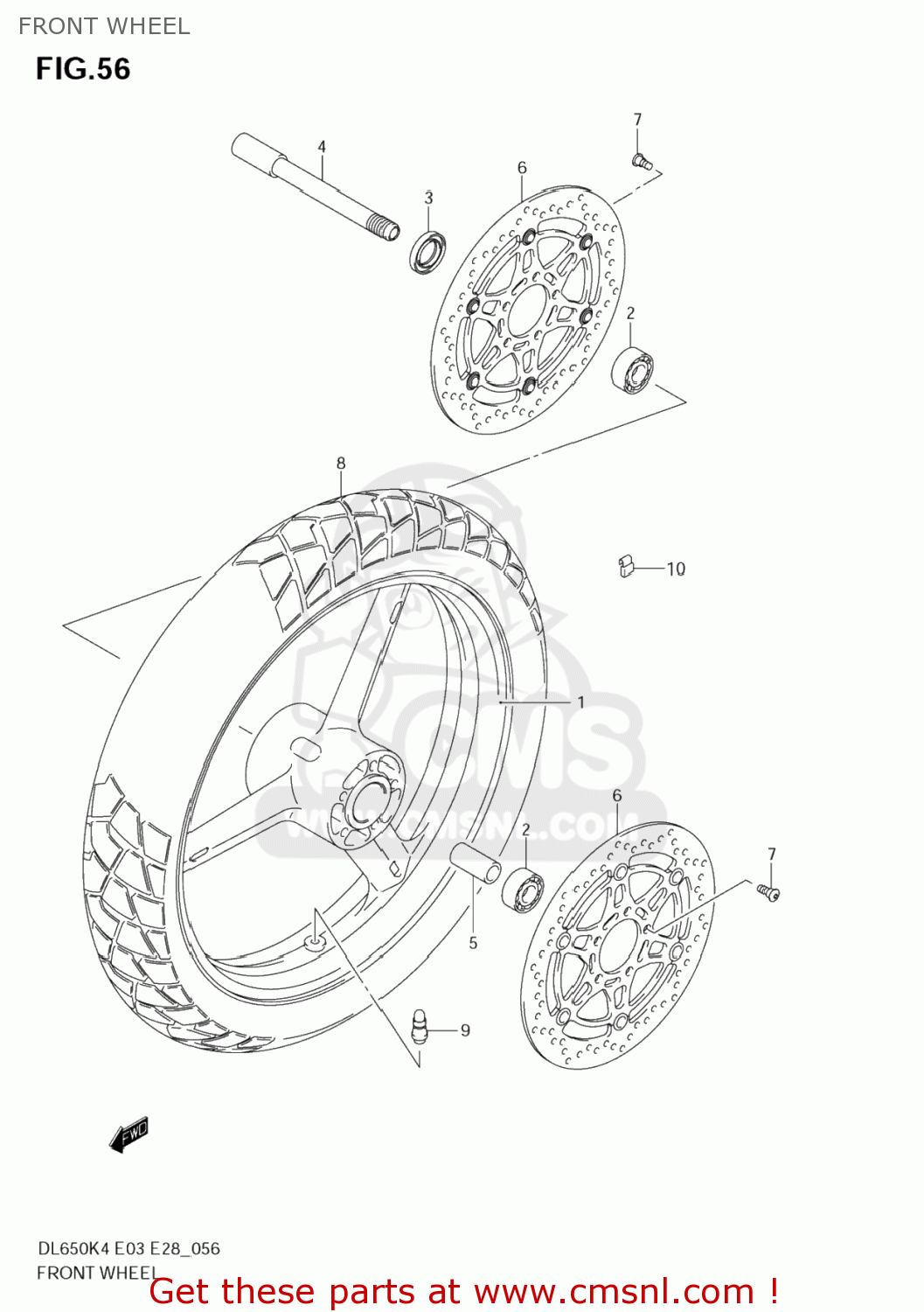 FRONT WHEEL DL650 VSTROM 2006 (K6) USA (E03)