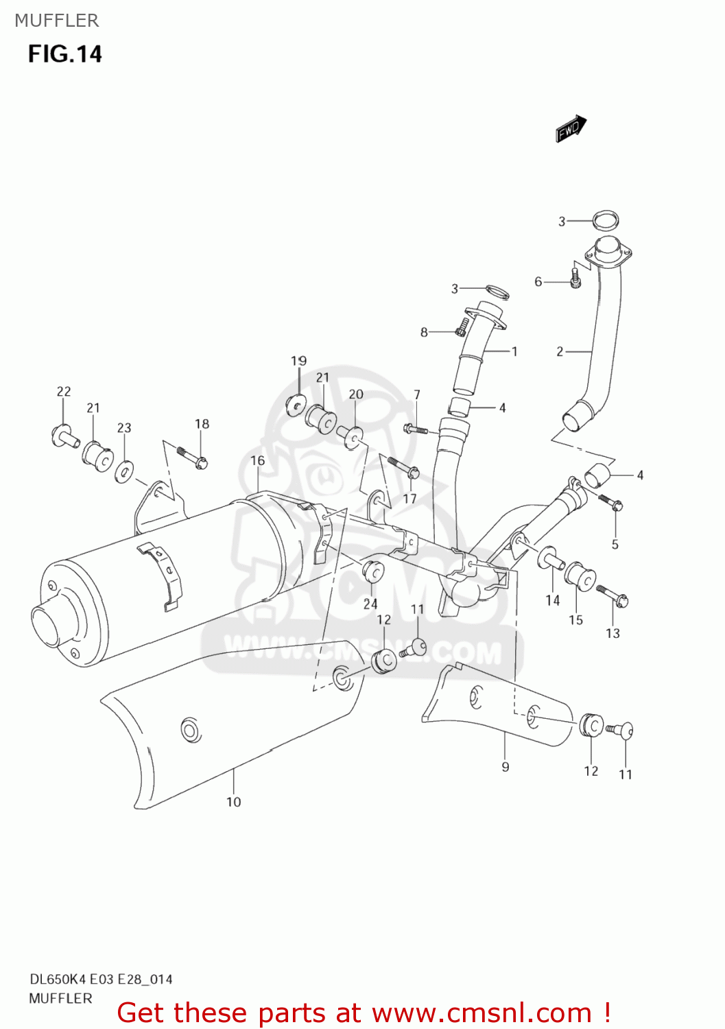 MUFFLER DL650 VSTROM 2006 (K6) USA (E03)