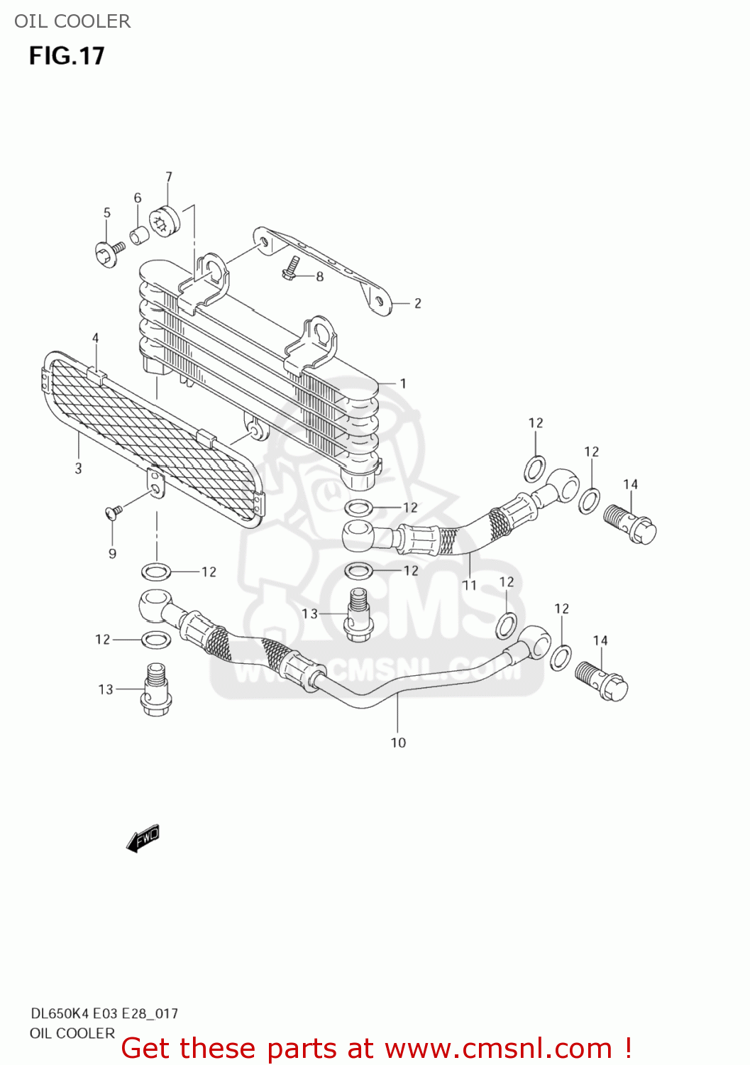 OIL COOLER DL650 VSTROM 2006 (K6) USA (E03)