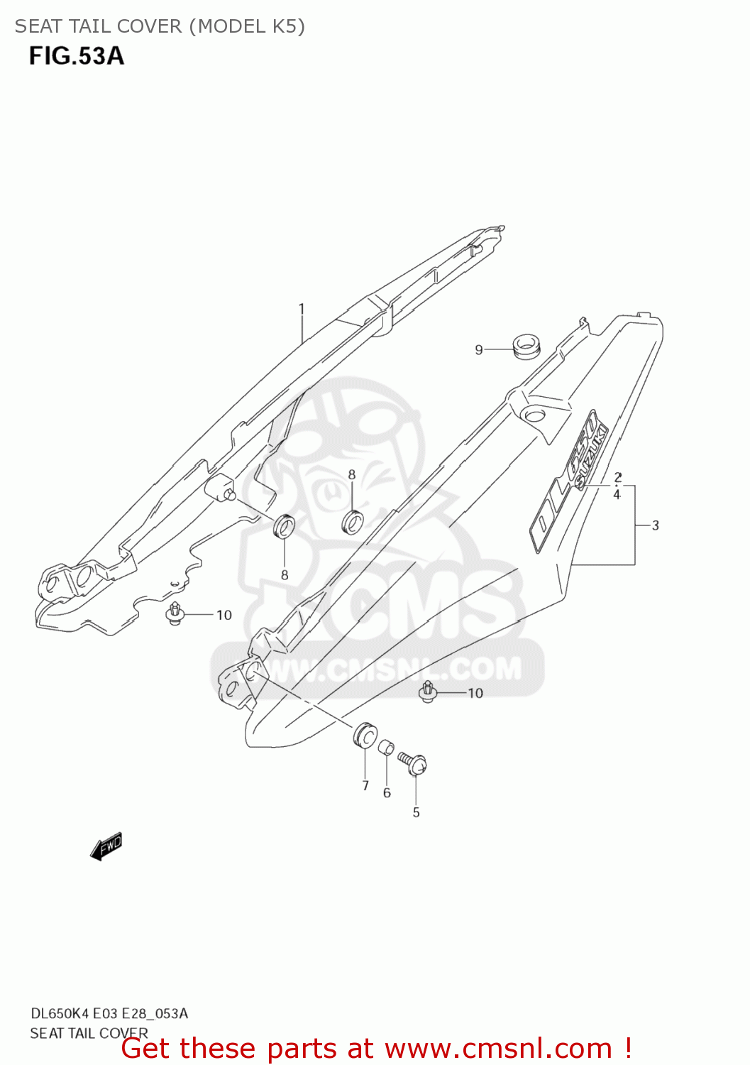SEAT TAIL COVER (MODEL K5) DL650 VSTROM 2006 (K6) USA (E03)