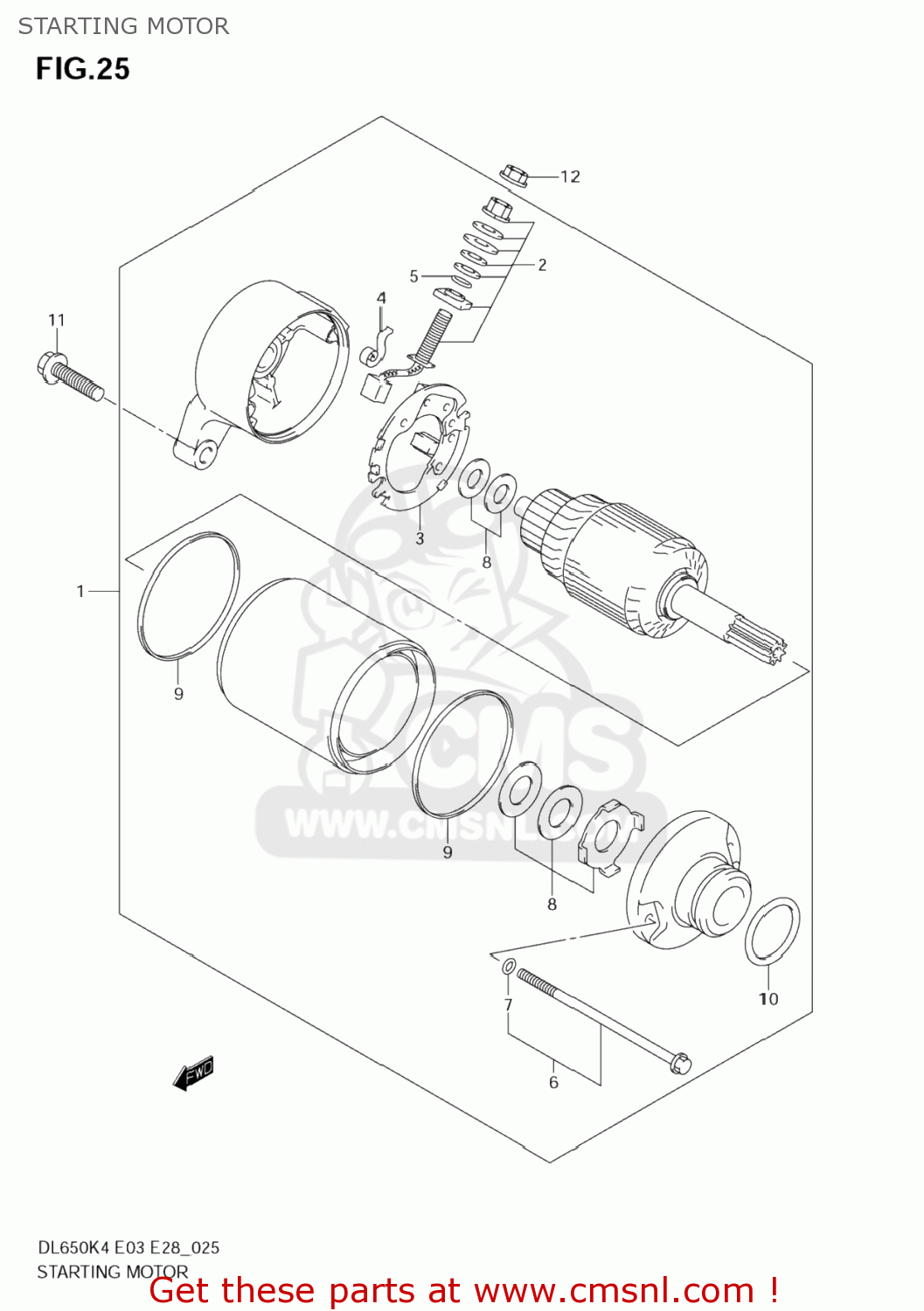STARTING MOTOR DL650 VSTROM 2006 (K6) USA (E03)