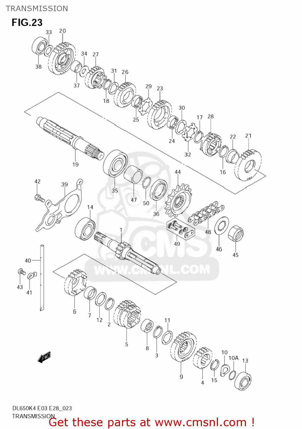 TRANSMISSION DL650 VSTROM 2006 (K6) USA (E03)