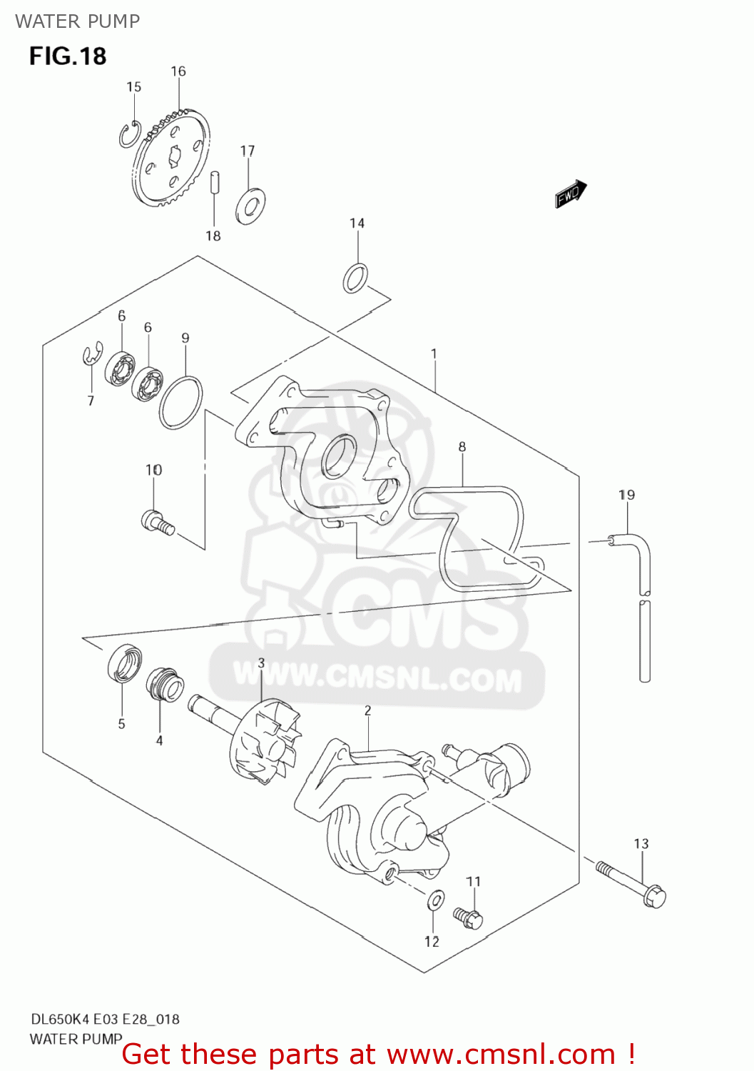 WATER PUMP DL650 VSTROM 2006 (K6) USA (E03)