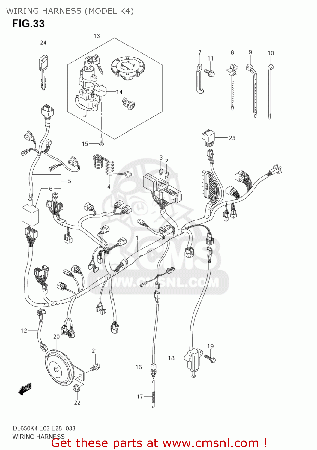 WIRING HARNESS (MODEL K4) DL650 VSTROM 2006 (K6) USA (E03)